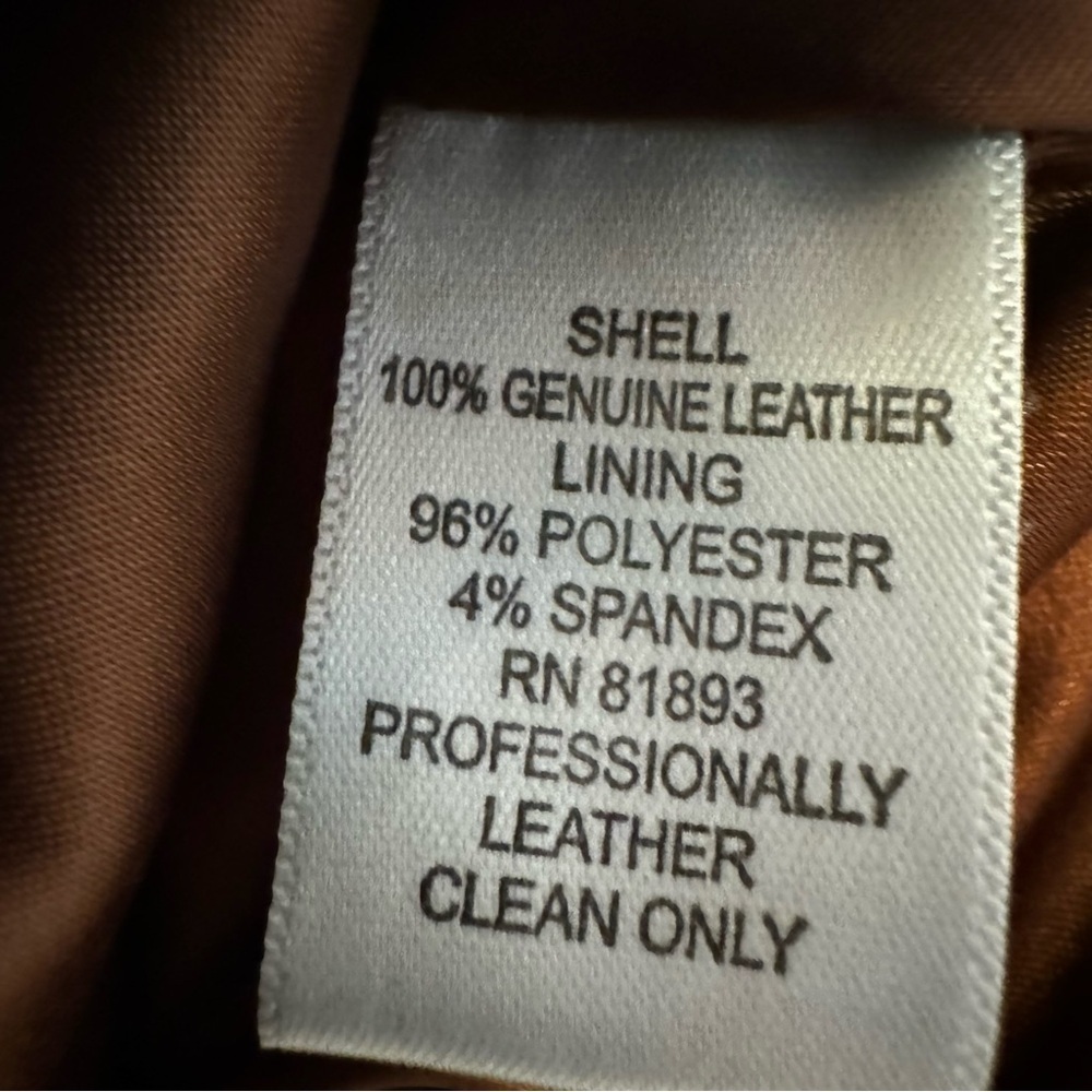 G.I.L.I. Leather Jacket with Zipper Details Size 4 British Tan NWT - Picture 5 of 16